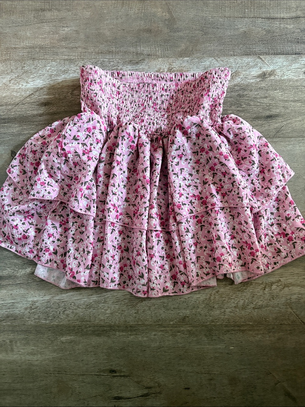 SHEIN Pink Floral Smocked Top